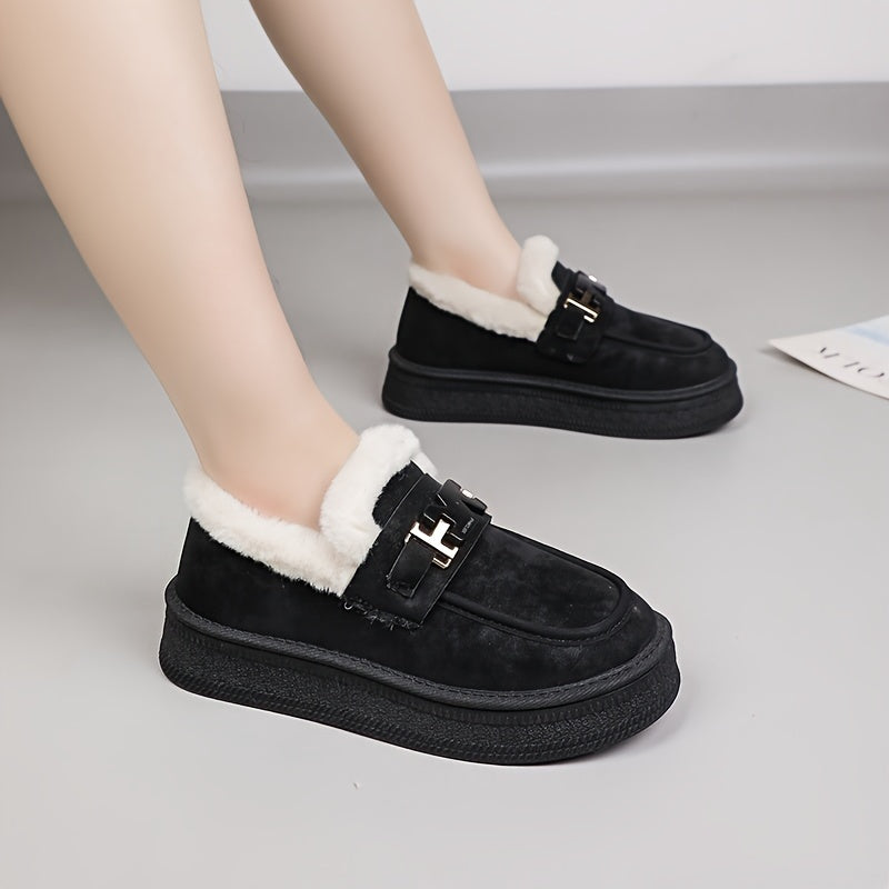 Mocassins Doublés en Fausse Fourrure | Élégants et Confortables | Semelle