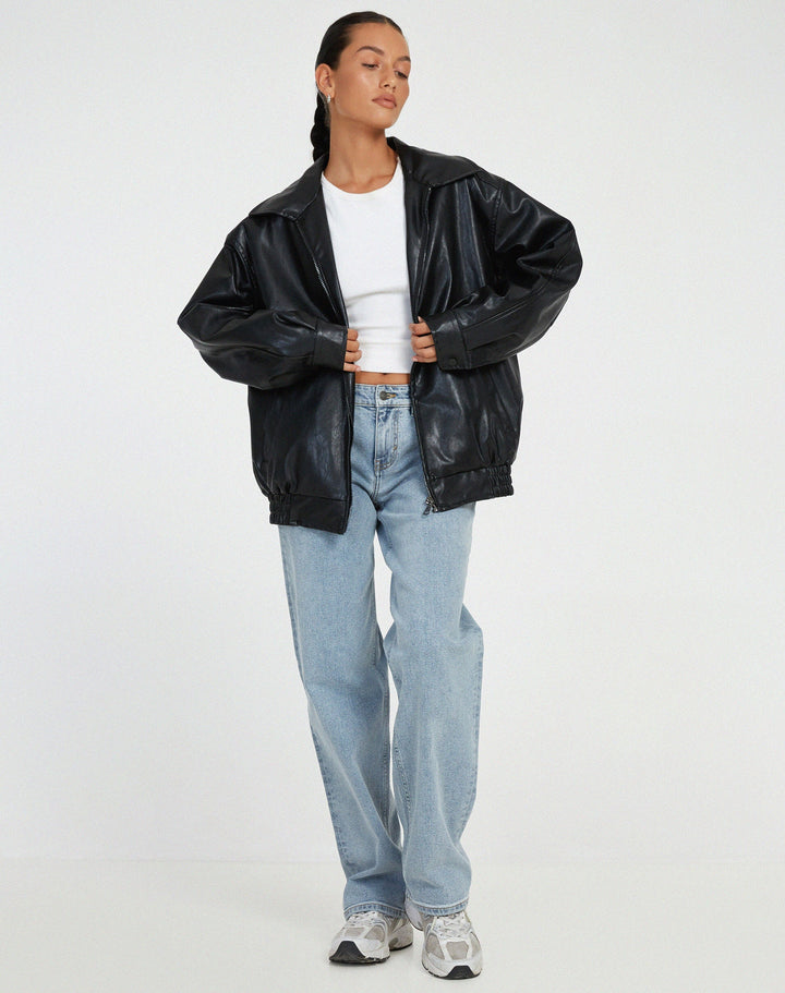 Elisa | Veste oversize en cuir