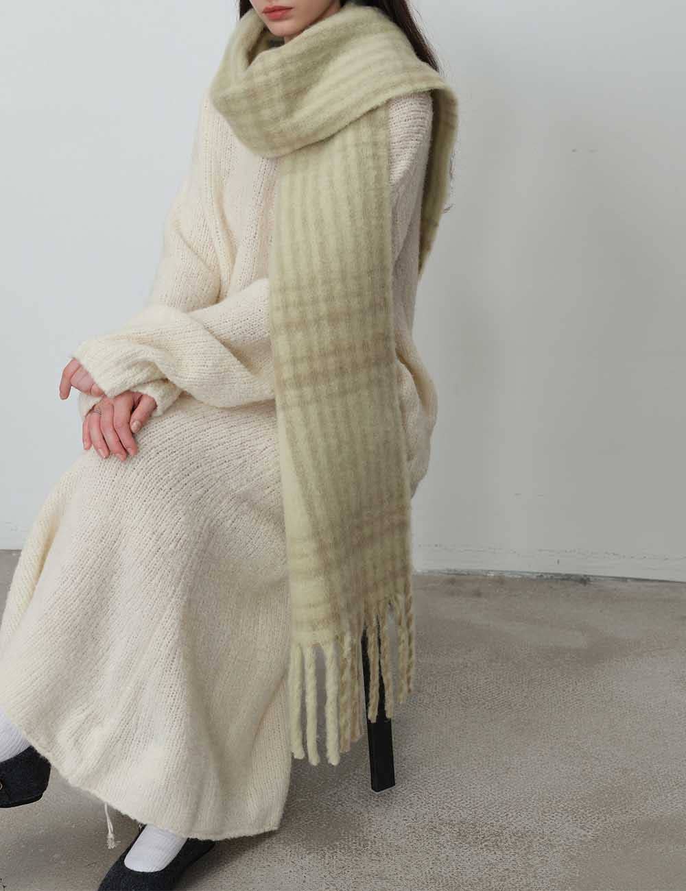 Écharpe À Carreaux Vintage Pour Femmes – Chaude À Franges Et Blocs De Couleurs