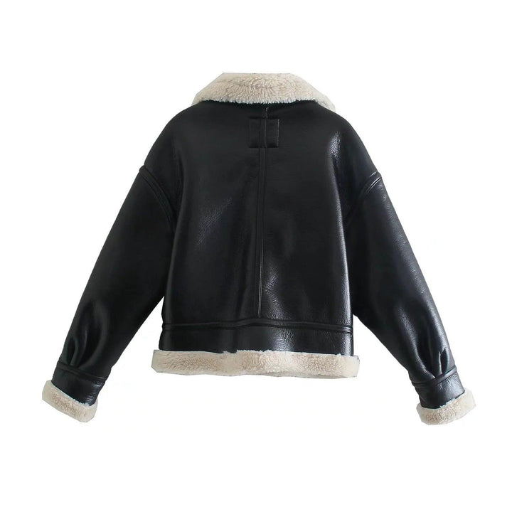 Blouson Aviateur Doublé | Similicuir et Fourrure Synthétique | Chaleur et Style