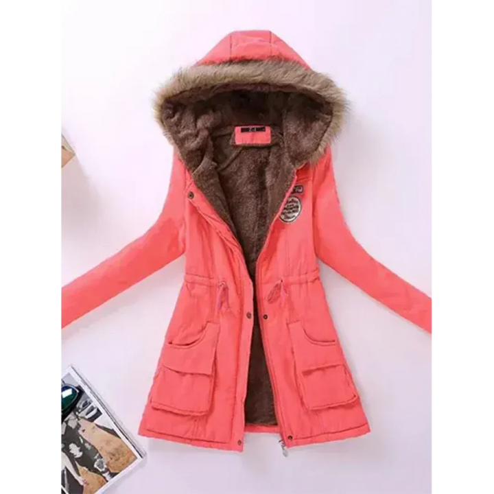 Veste Mi-Longue | Capuche Fausse Fourrure | Couleurs Vives