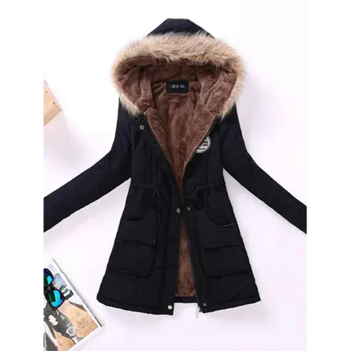 Veste Mi-Longue | Capuche Fausse Fourrure | Couleurs Vives