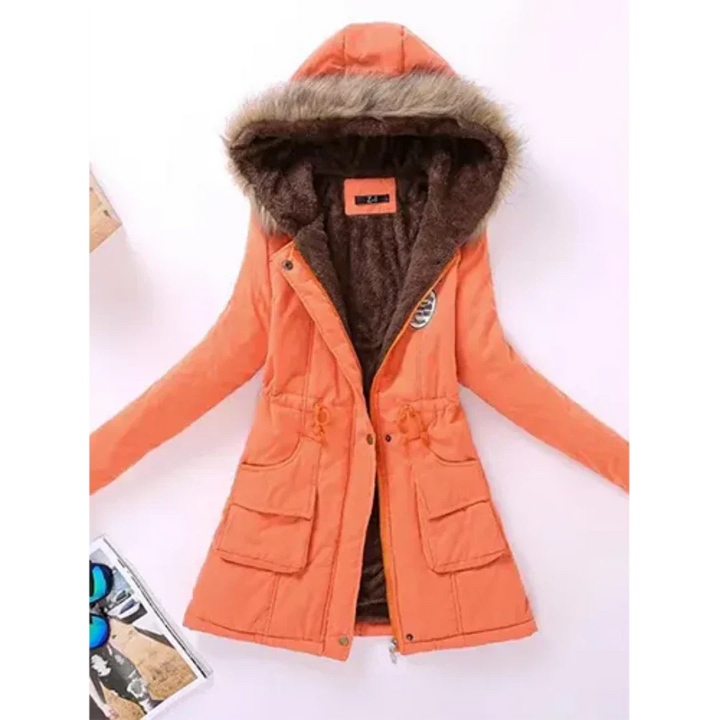 Veste Mi-Longue | Capuche Fausse Fourrure | Couleurs Vives