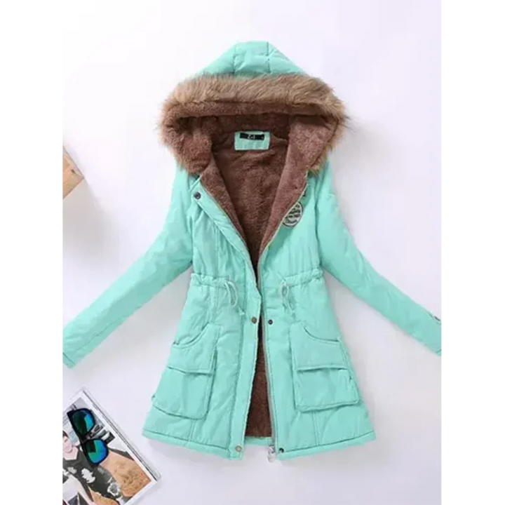 Veste Mi-Longue | Capuche Fausse Fourrure | Couleurs Vives