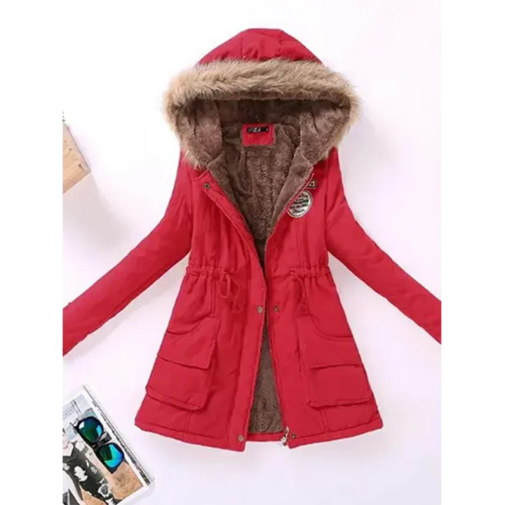 Veste Mi-Longue | Capuche Fausse Fourrure | Couleurs Vives