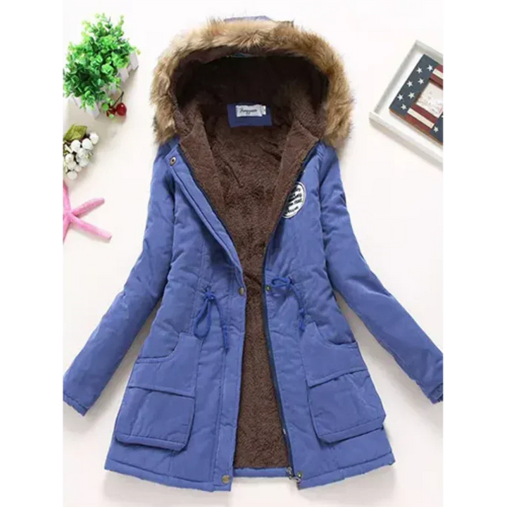 Veste Mi-Longue | Capuche Fausse Fourrure | Couleurs Vives