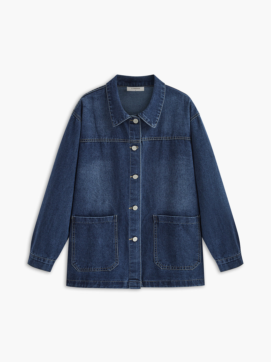 Veste en Jean Oversize | Bleu Foncé | Manches Larges