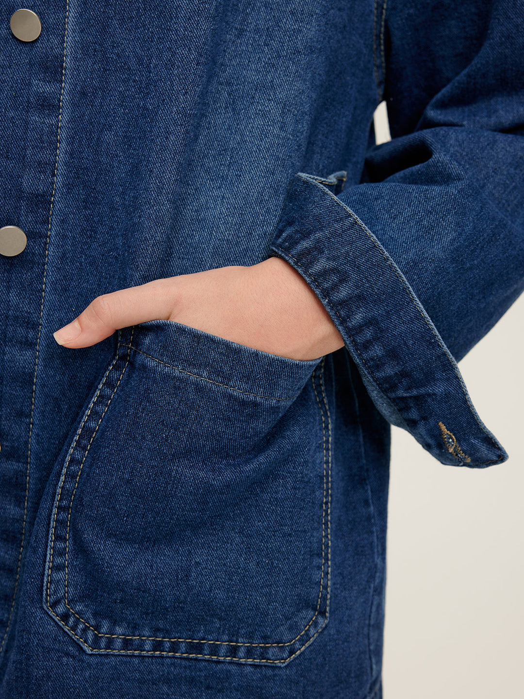 Veste en Jean Oversize | Bleu Foncé | Manches Larges