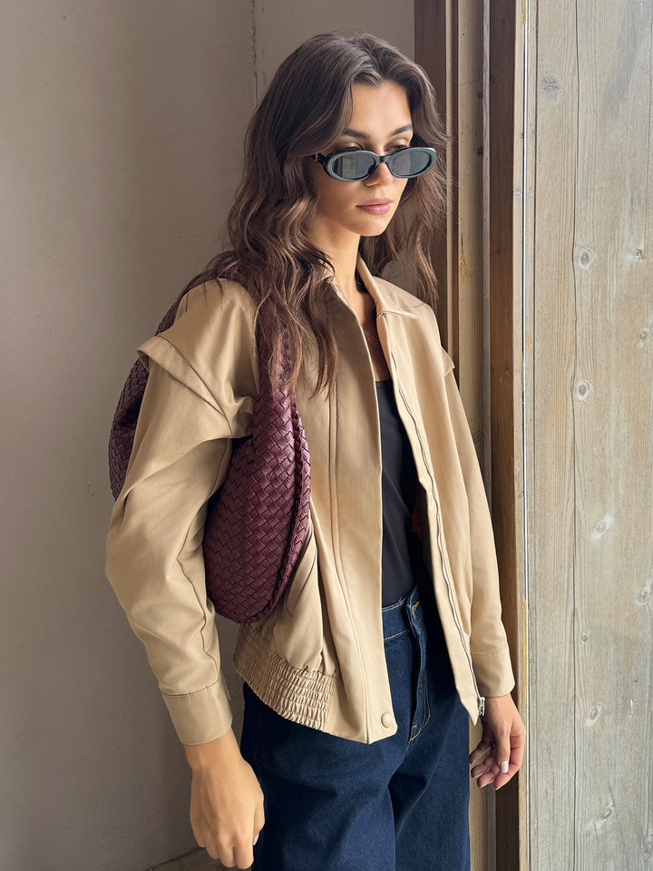 Veste Décontractée Zippée | Beige Clair | Intemporelle et Légère