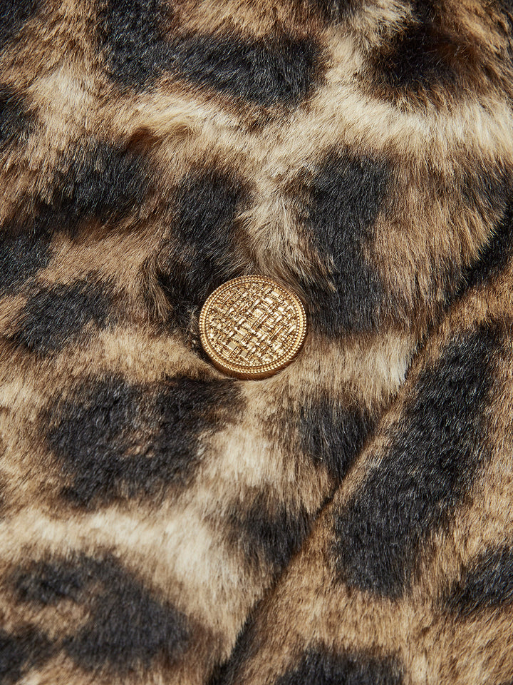 Manteau en Fausse Fourrure Léopard | Luxe Douillet | Style Audacieux