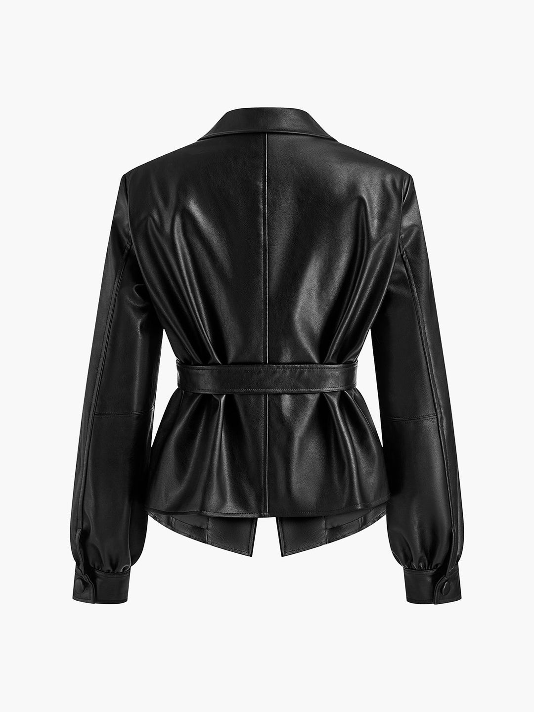 Veste Cintrée en Similicuir | Noir | Style Contemporain