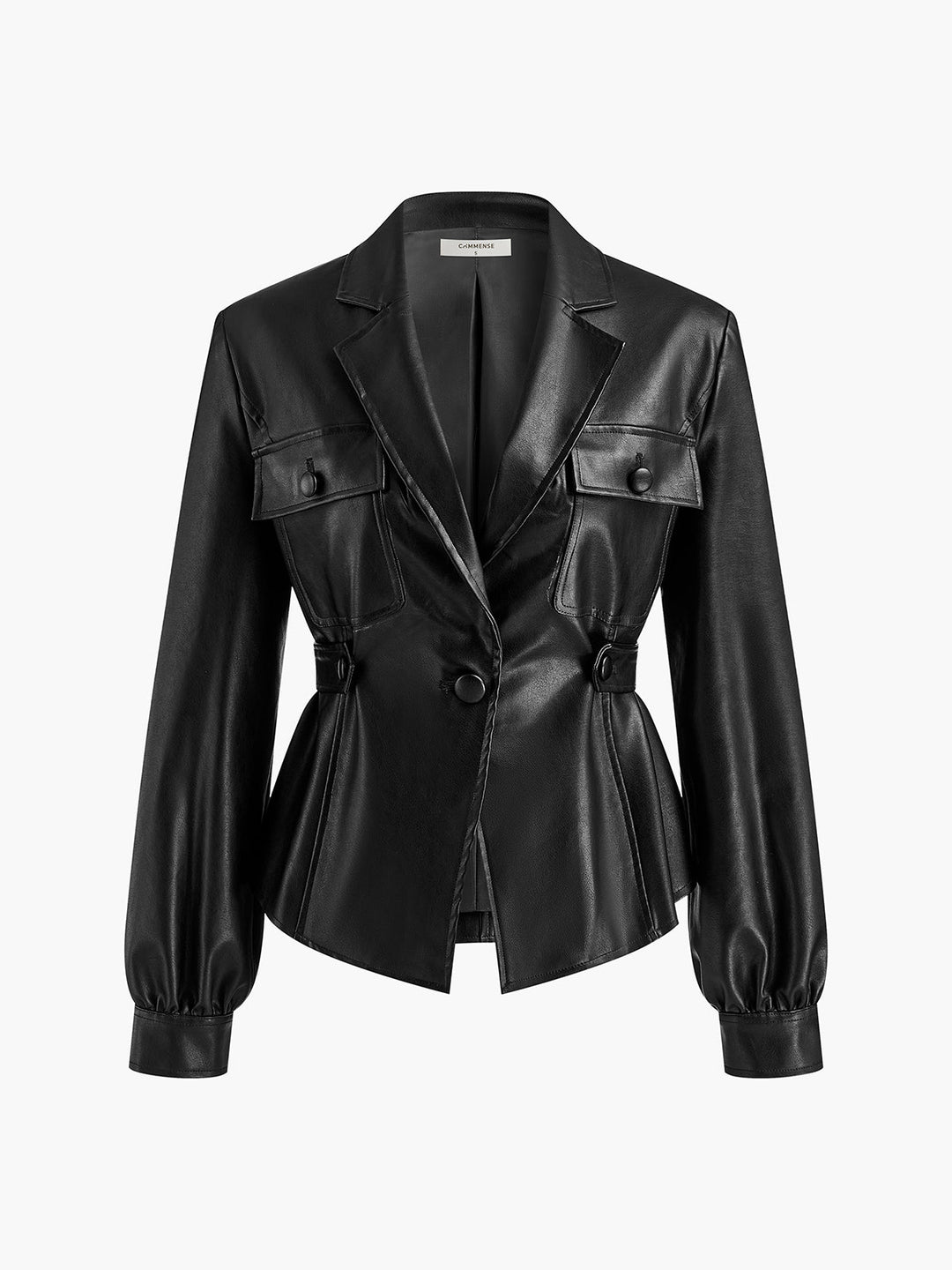 Veste Cintrée en Similicuir | Noir | Style Contemporain