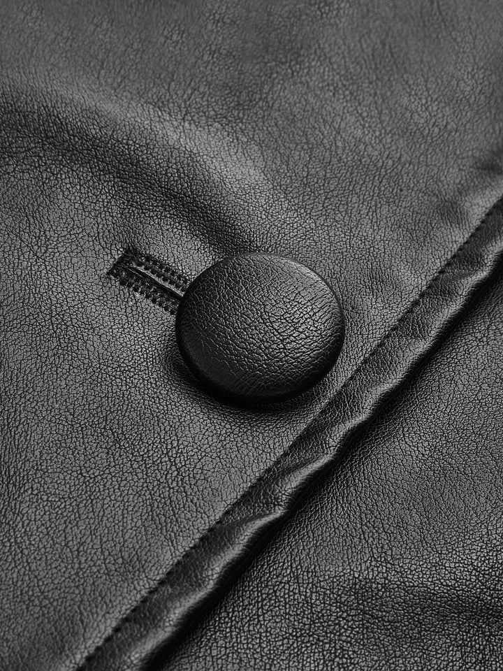 Veste Cintrée en Similicuir | Noir | Style Contemporain