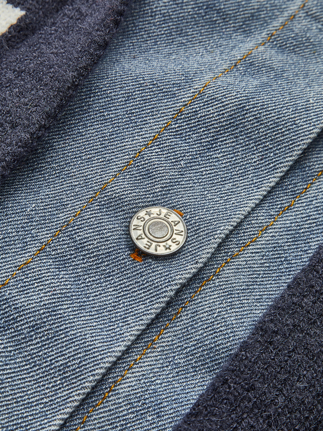 Veste Hybride Denim et Tricot | Rayures Marines | Élégance Décontractée