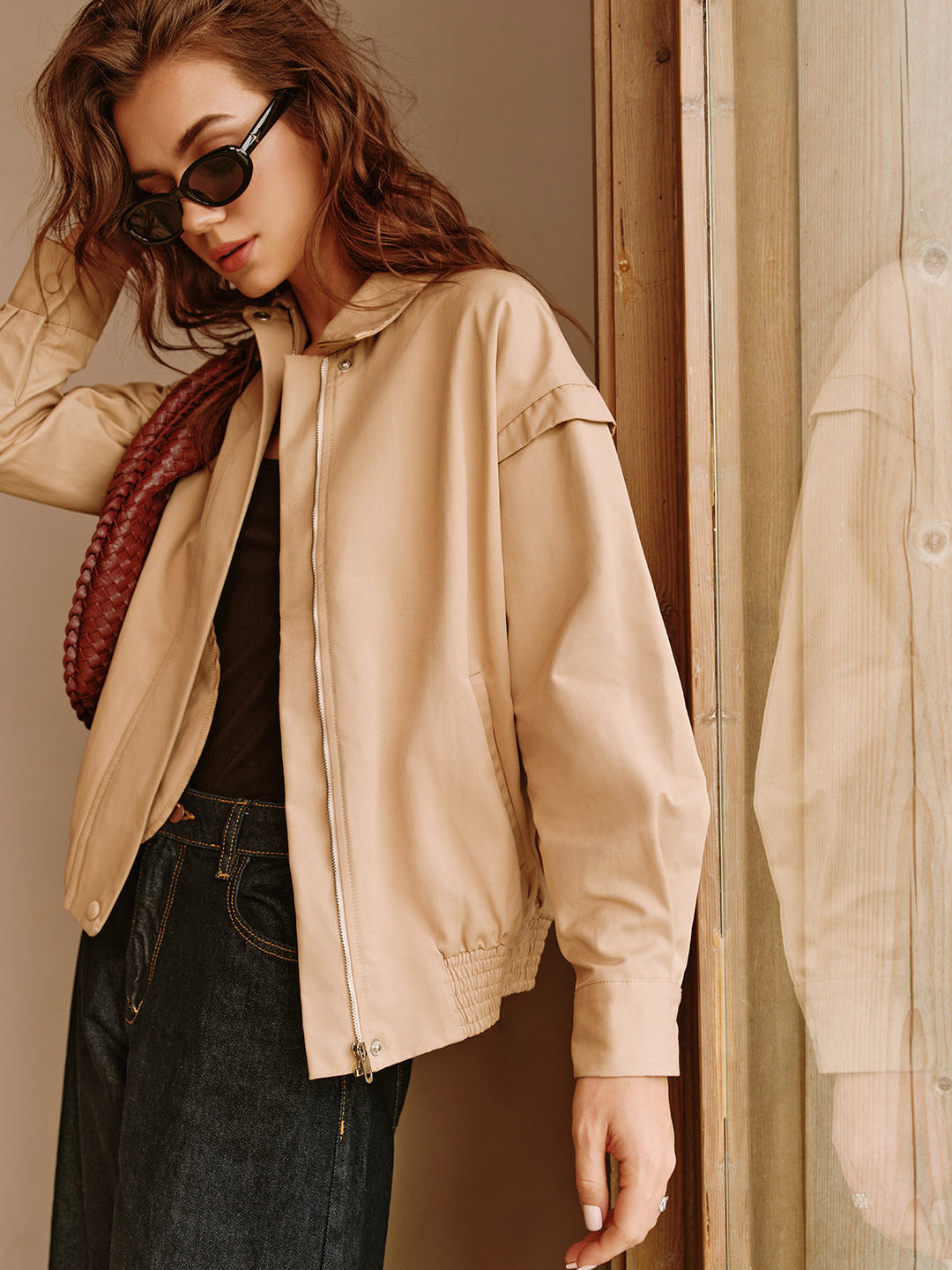 Veste Décontractée Zippée | Beige Clair | Intemporelle et Légère