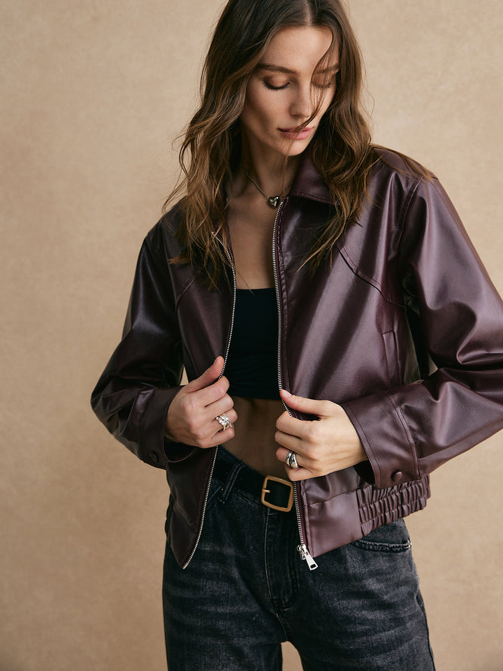 Veste en Satin Violet | Élégante & Légère | Style Moderne
