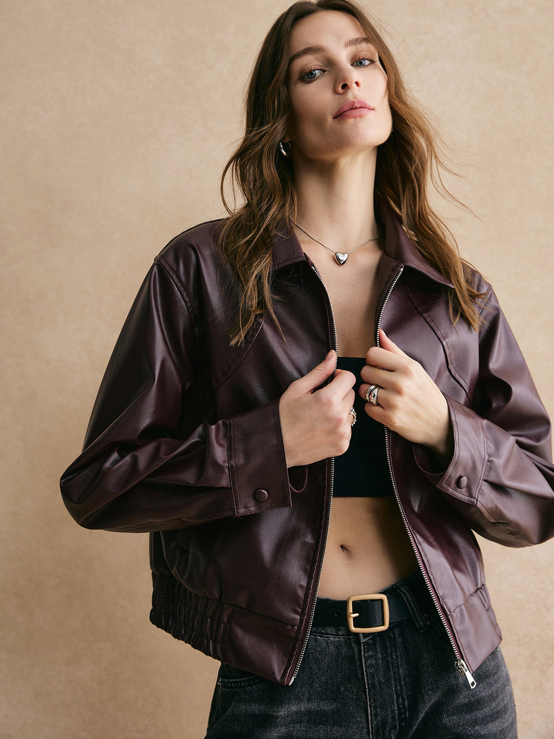 Veste en Satin Violet | Élégante & Légère | Style Moderne