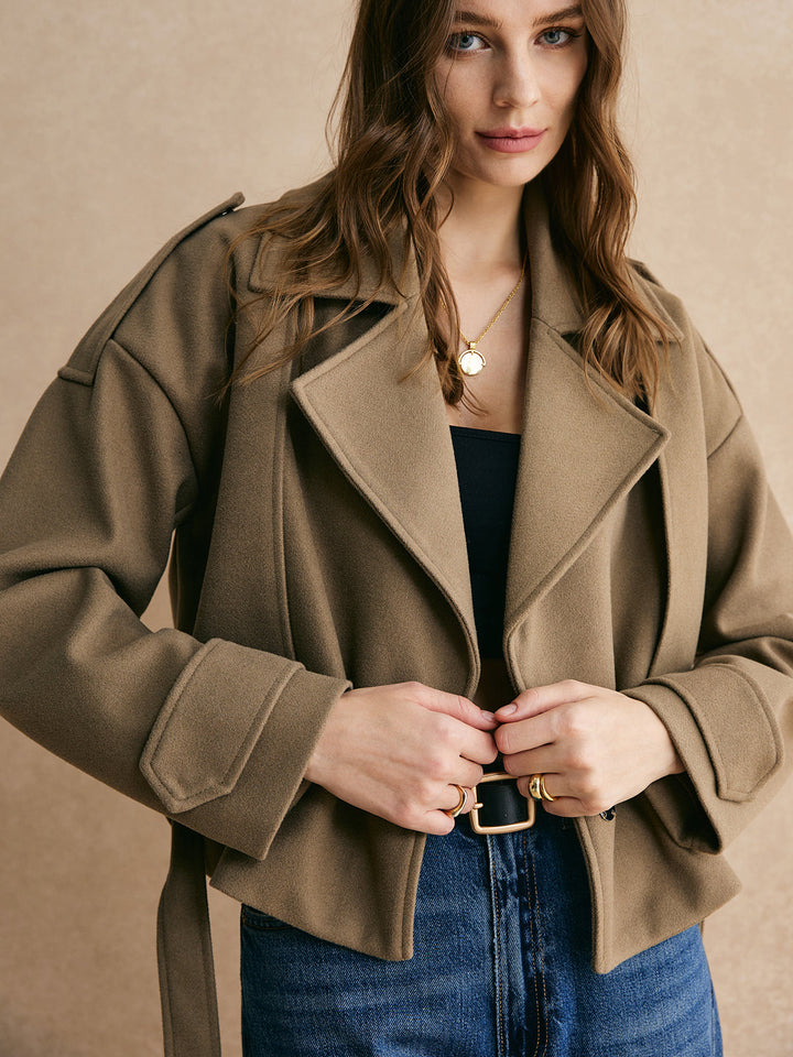 Veste Courte en Laine Mélangée | Élégance Moderne | Coupe Structurée