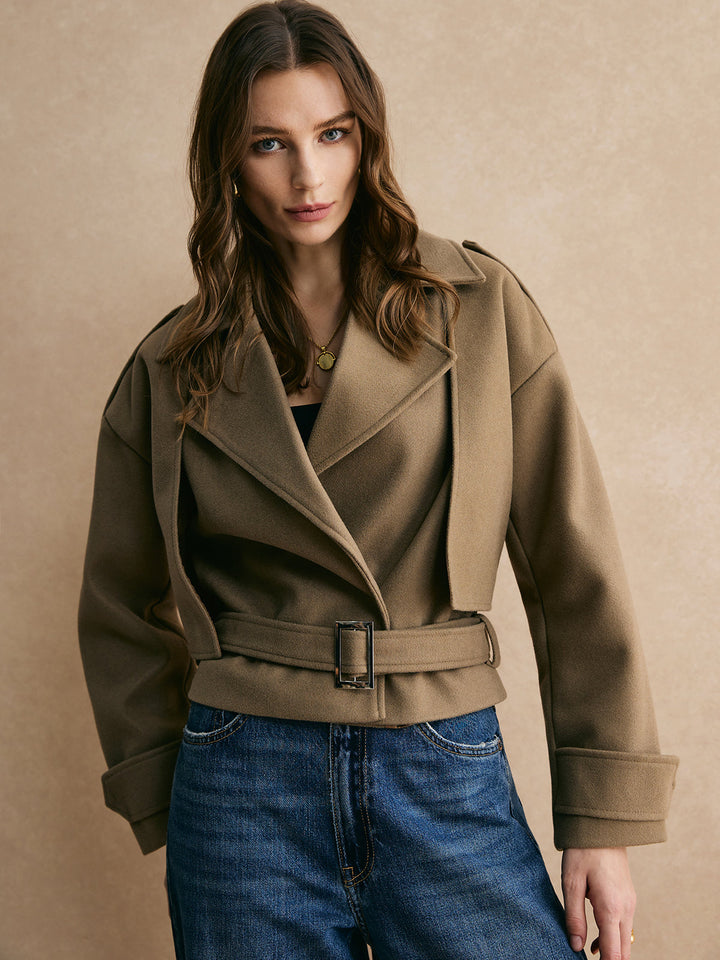 Veste Courte en Laine Mélangée | Élégance Moderne | Coupe Structurée