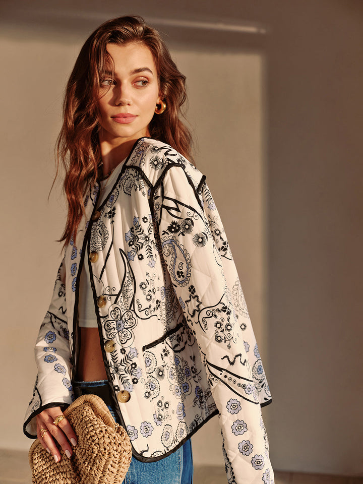 Veste Brodée Blanche | Motifs Floraux | Style Bohème