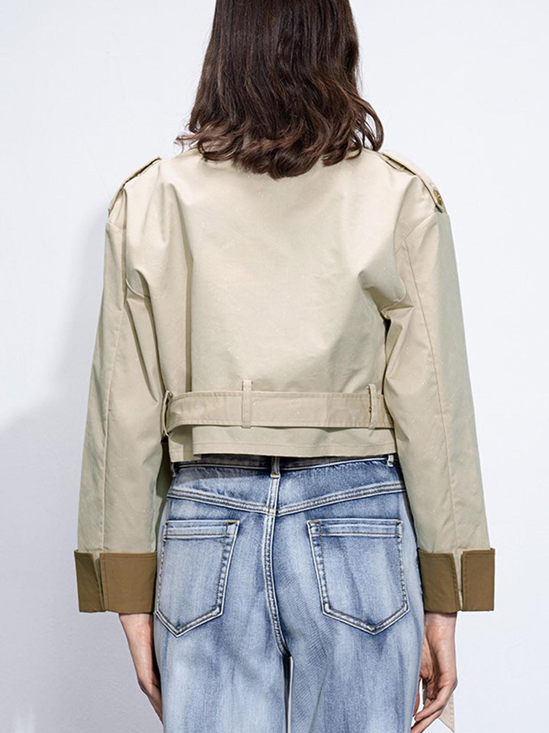 Veste Courte Color-Block | Beige et Camel | Style Urbain