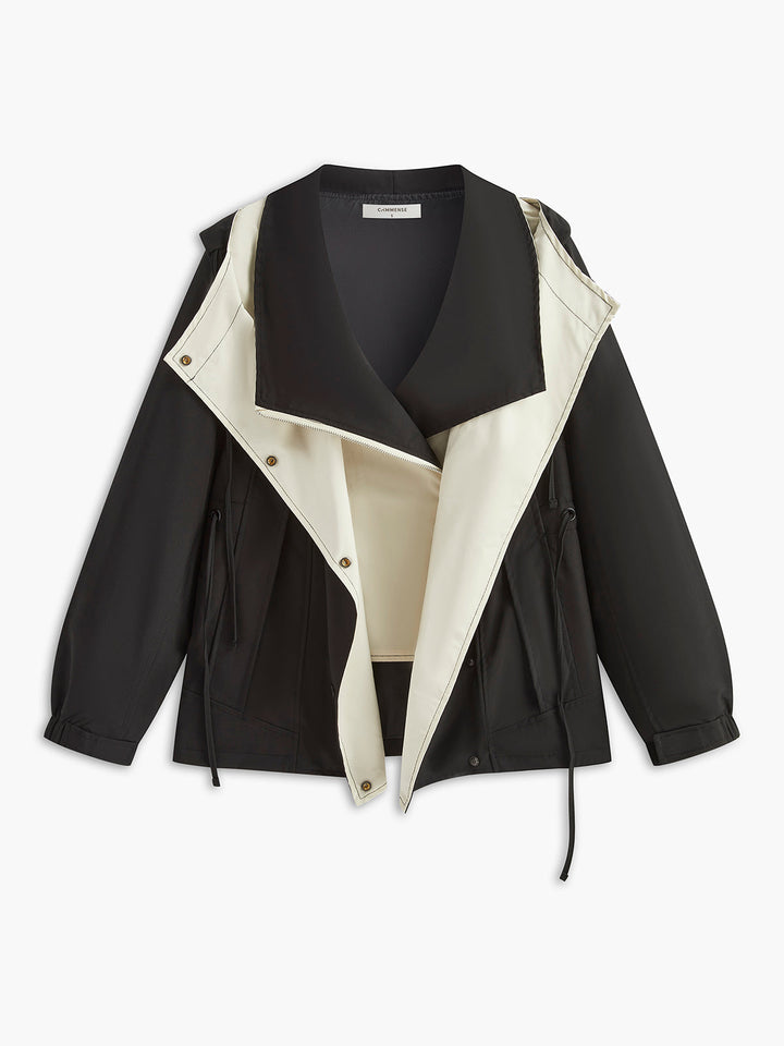 Veste Bicolore avec Capuche | Style Urbain | Confort et Élégance