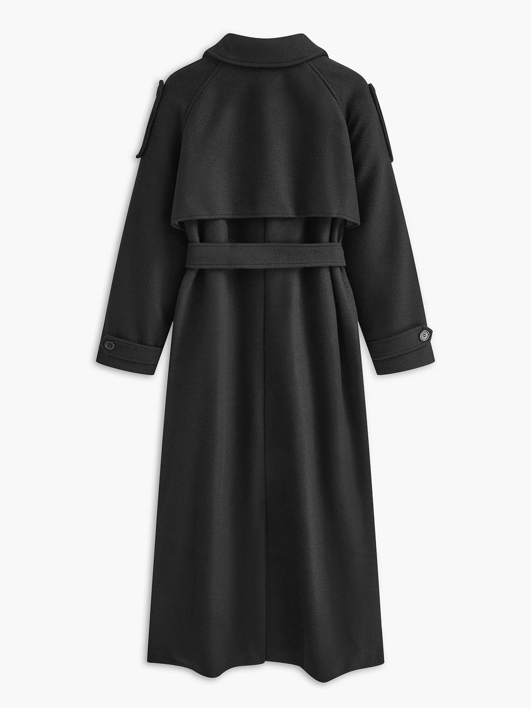 Trench Long Noir | Élégance Intemporelle | Coupe Ceinturée