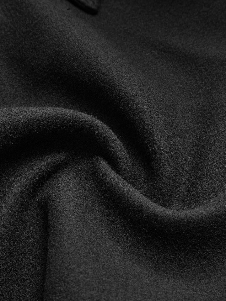 Trench Long Noir | Élégance Intemporelle | Coupe Ceinturée