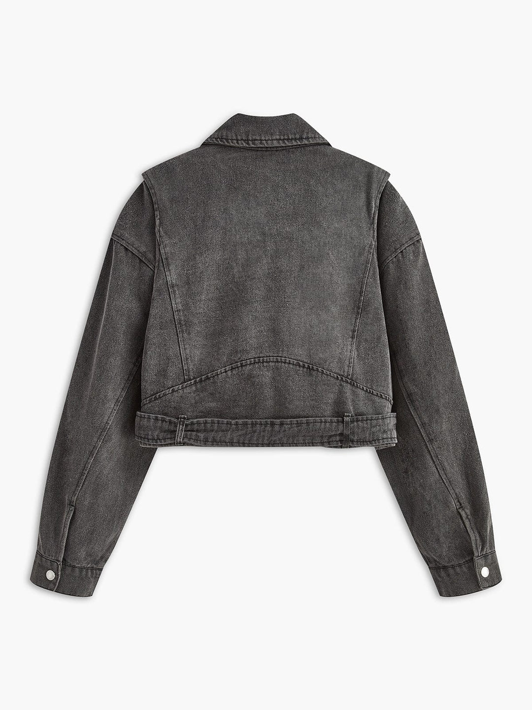 Annie | Veste de motard en jean noir courte