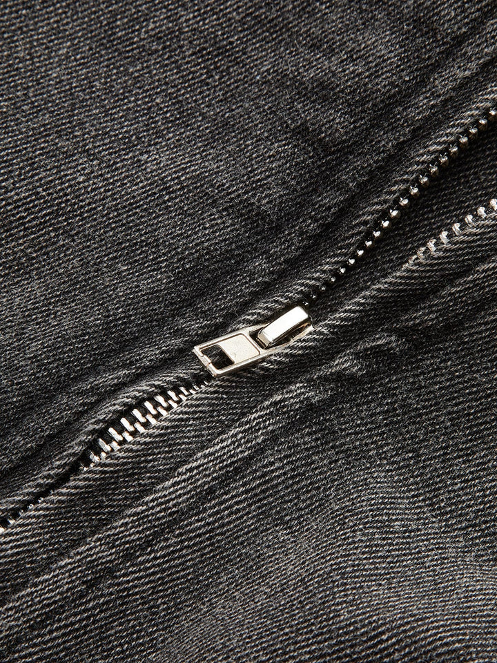 Annie | Veste de motard en jean noir courte
