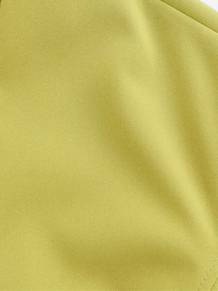 Veste Cintrée Jaune Citron | Ceinture Contrastante | Élégance Moderne