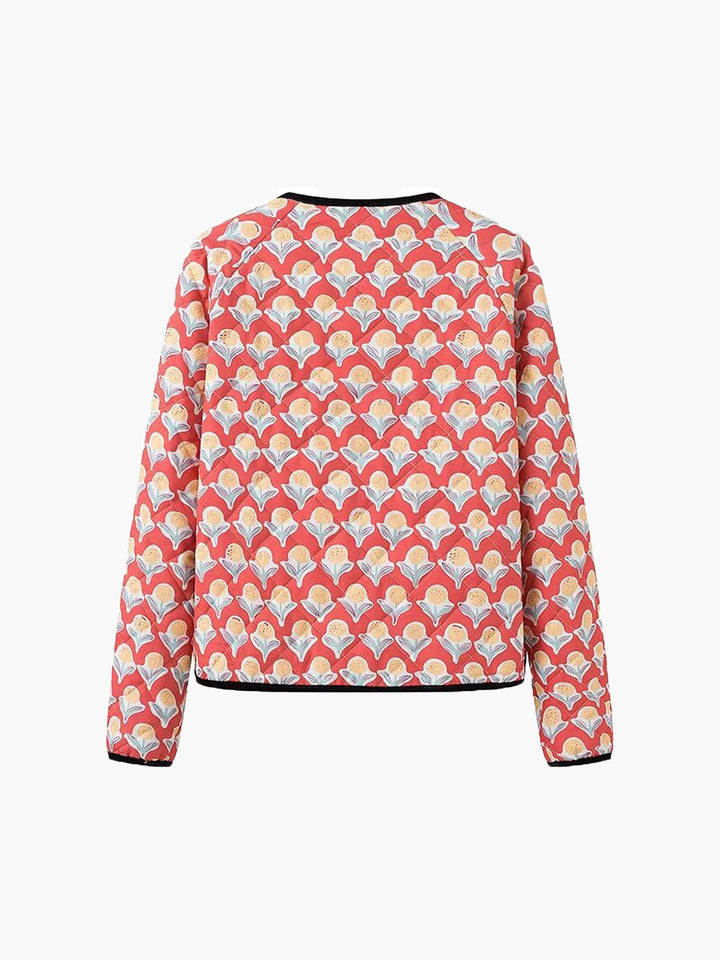 Cardigan Motif Cœurs | Tricot Coloré | Bordures Contrastées