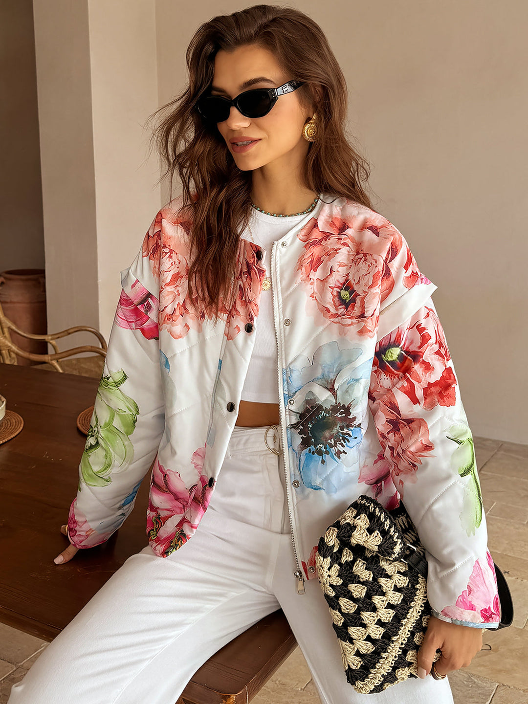 Veste Florale Légère | Imprimé Coloré | Style Décontracté
