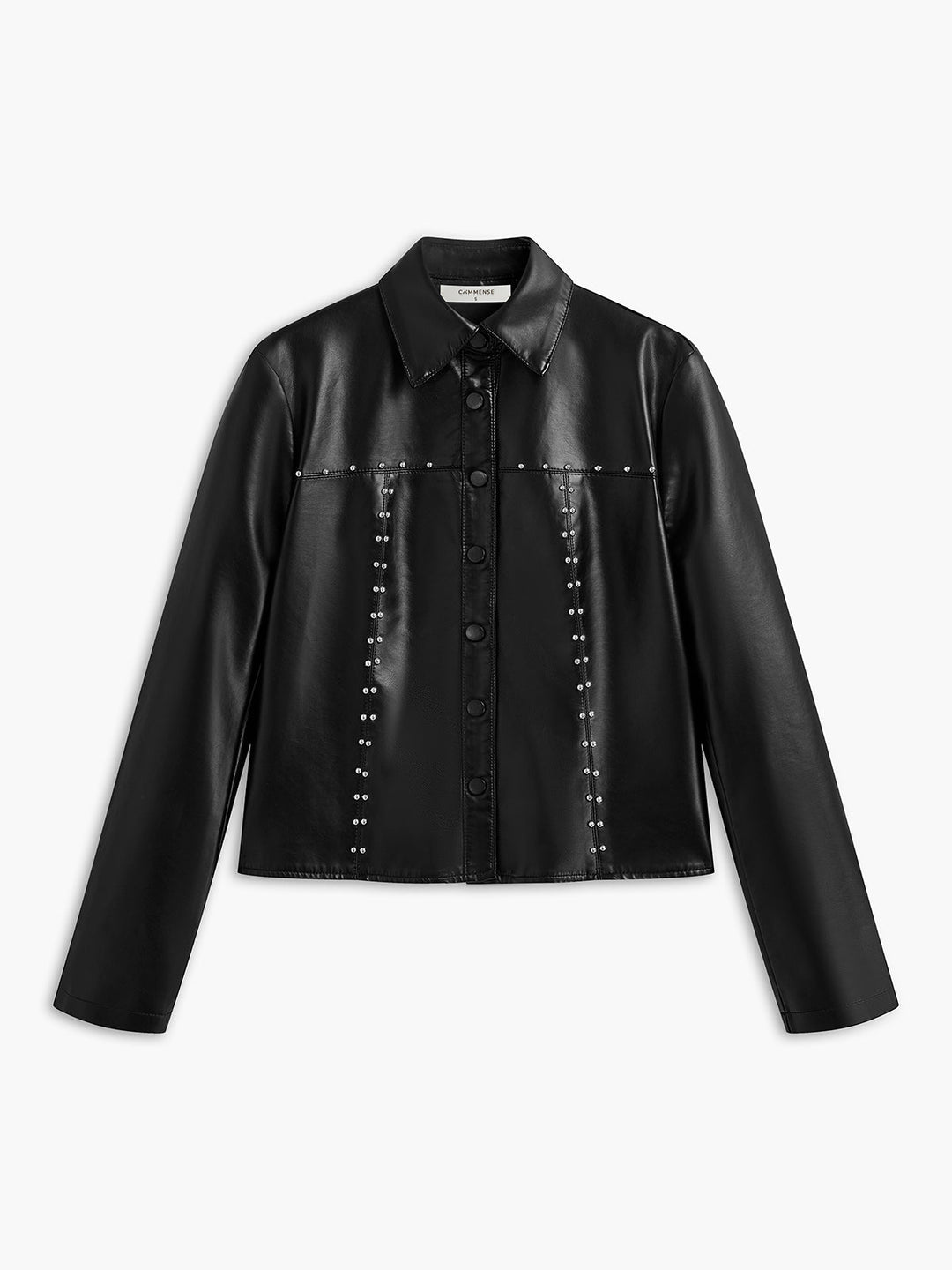 Veste Courte en Cuir Synthétique | Détails Cloutés | Style Urbain