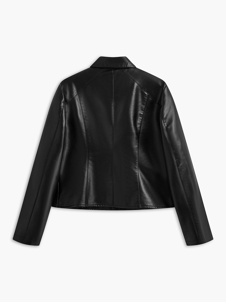 Veste Courte en Cuir Synthétique | Détails Cloutés | Style Urbain
