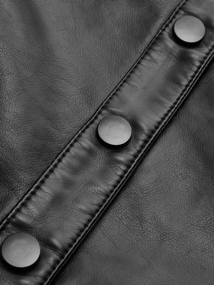 Veste Courte en Cuir Synthétique | Détails Cloutés | Style Urbain