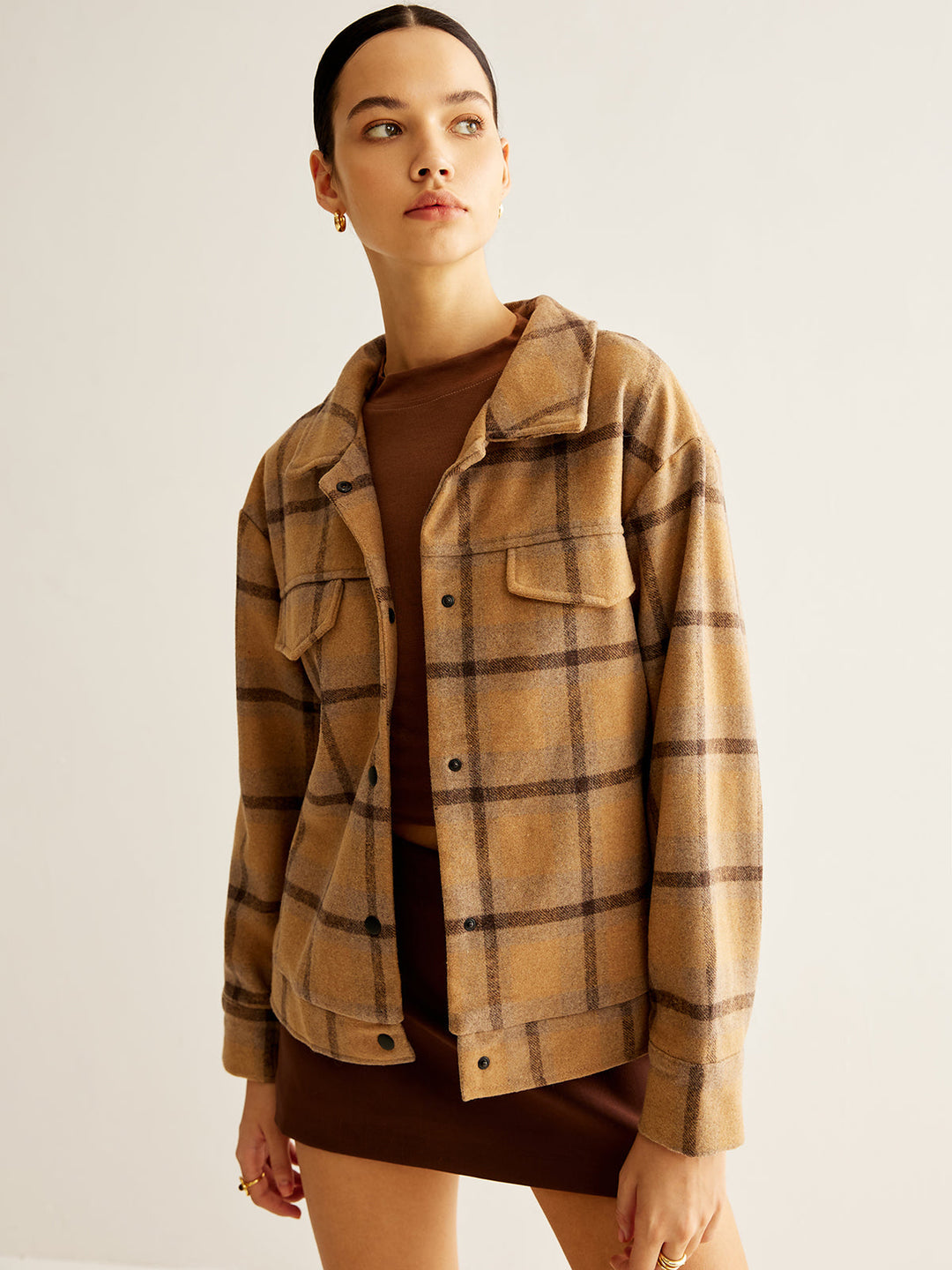 Veste à Carreaux | Coupe Ample | Style Intemporel