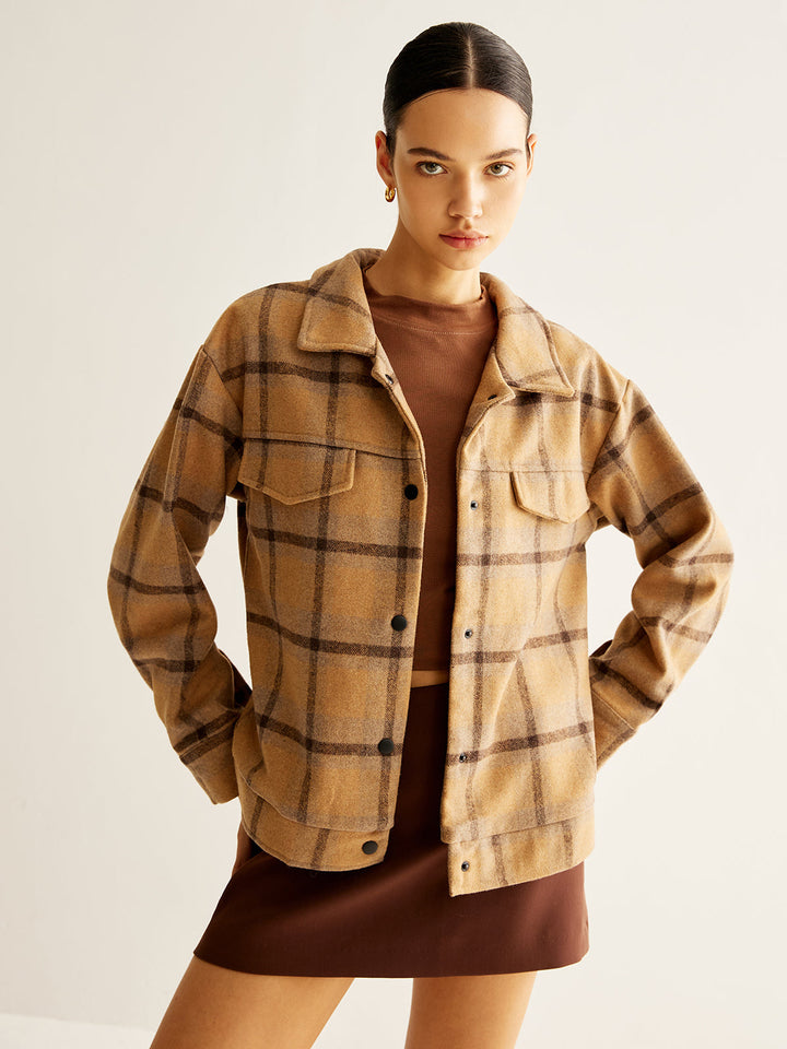 Veste à Carreaux | Coupe Ample | Style Intemporel