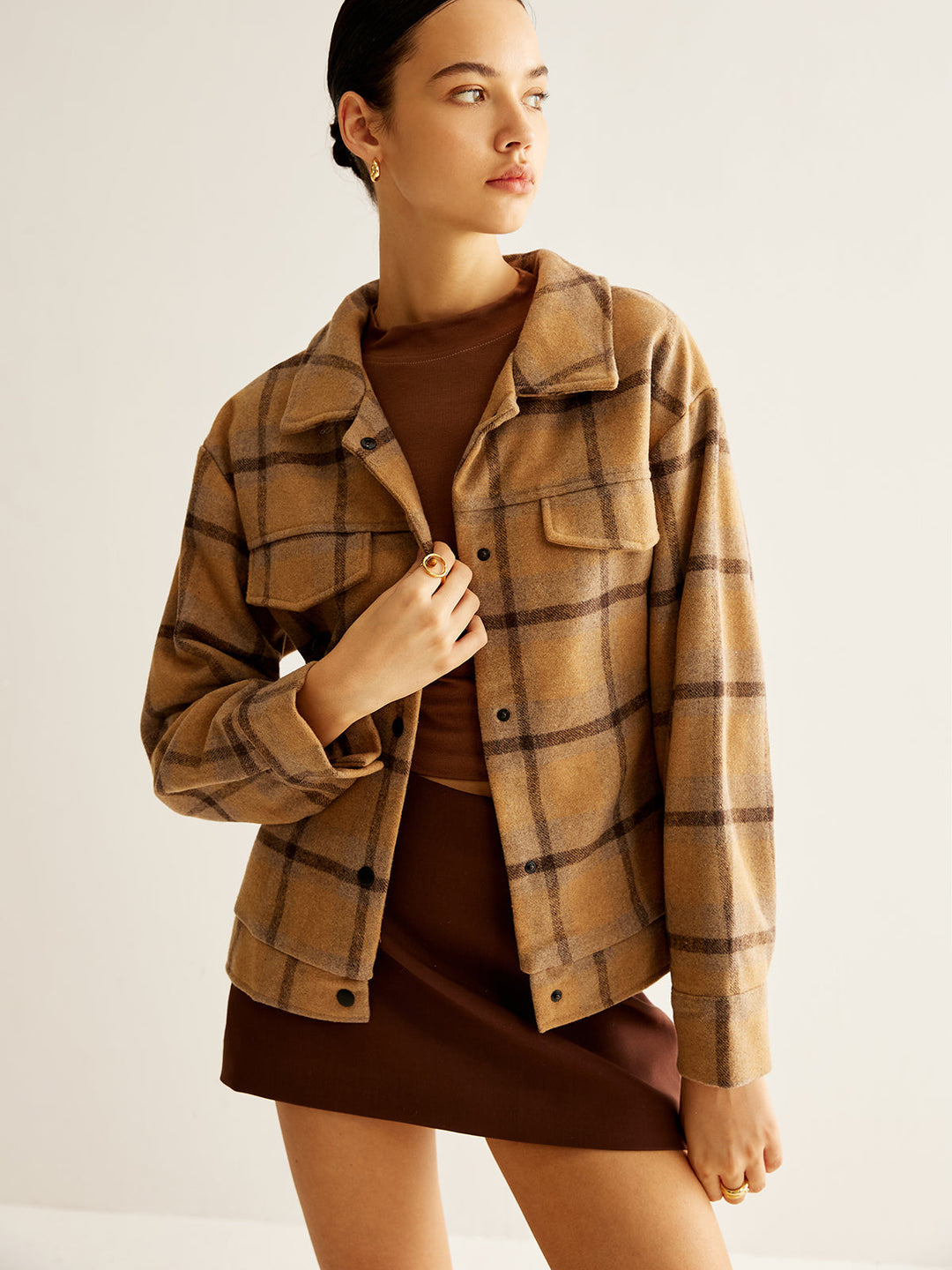 Veste à Carreaux | Coupe Ample | Style Intemporel