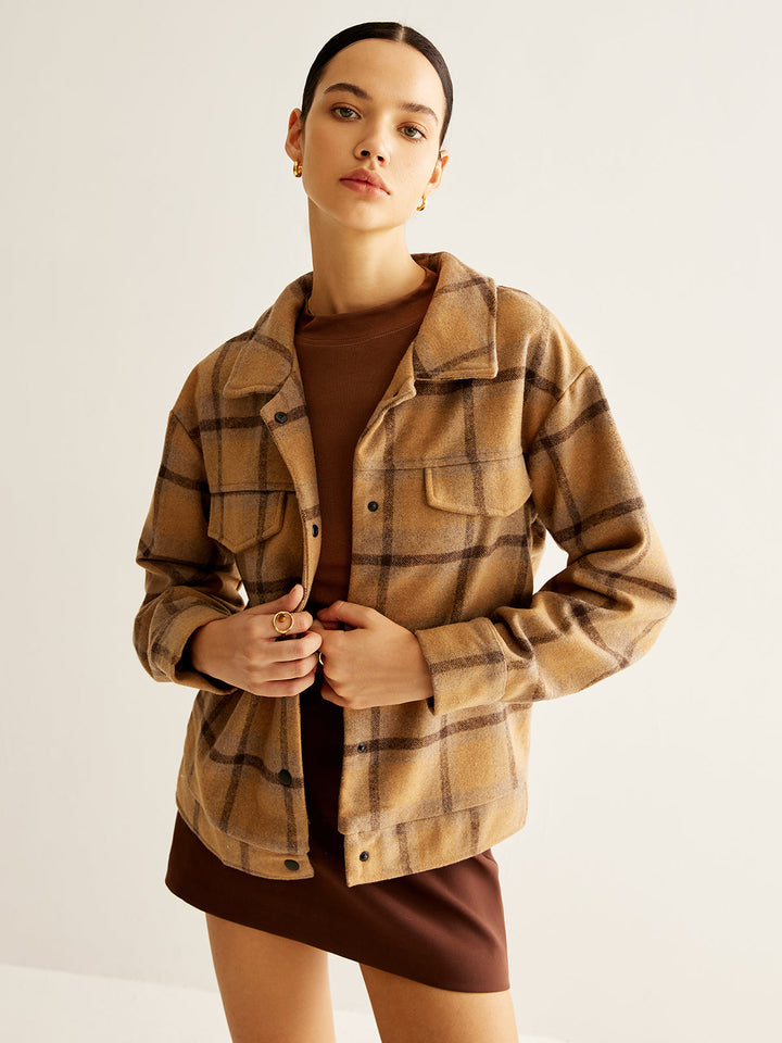 Veste à Carreaux | Coupe Ample | Style Intemporel