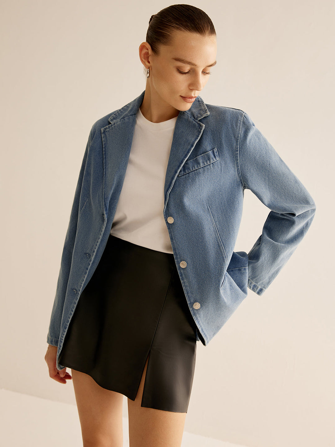 Veste Longue en Denim | 100% Coton | Style Intemporel
