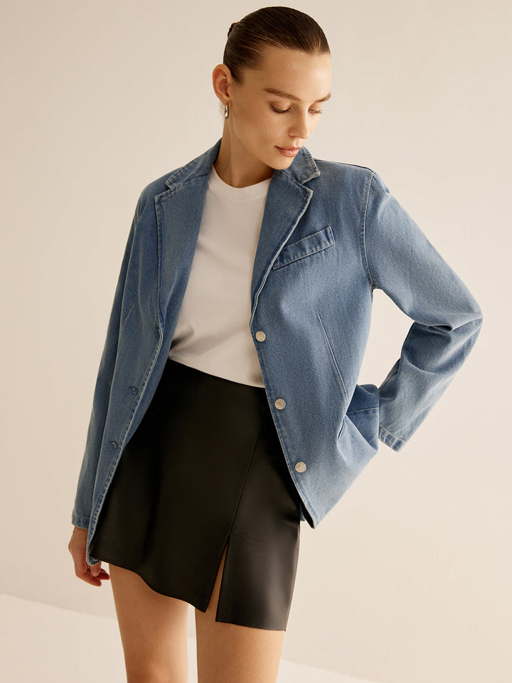 Veste Longue en Denim | 100% Coton | Style Intemporel