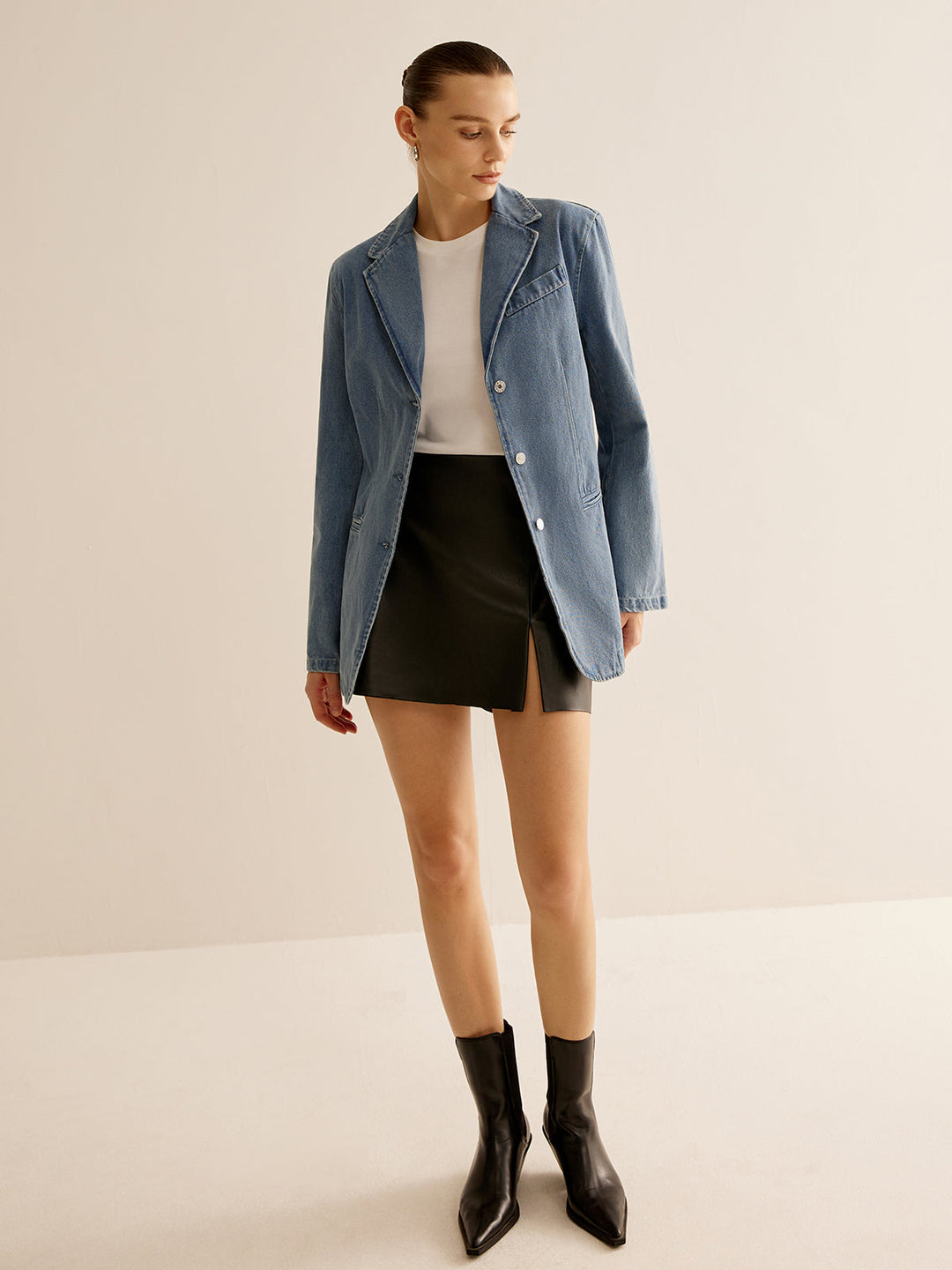 Veste Longue en Denim | 100% Coton | Style Intemporel
