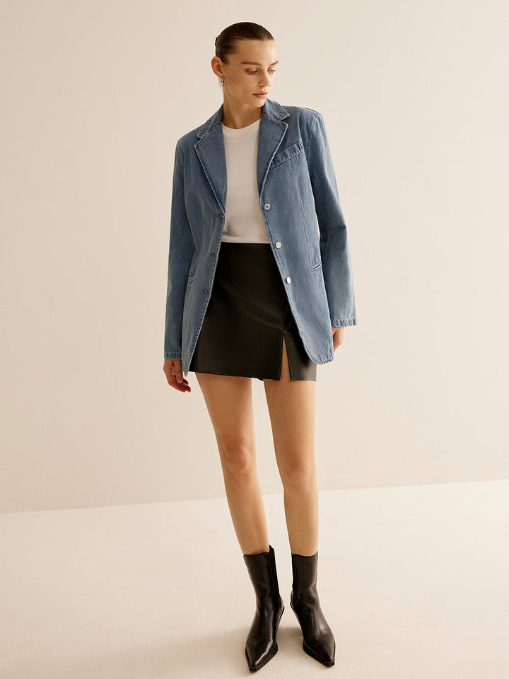 Veste Longue en Denim | 100% Coton | Style Intemporel