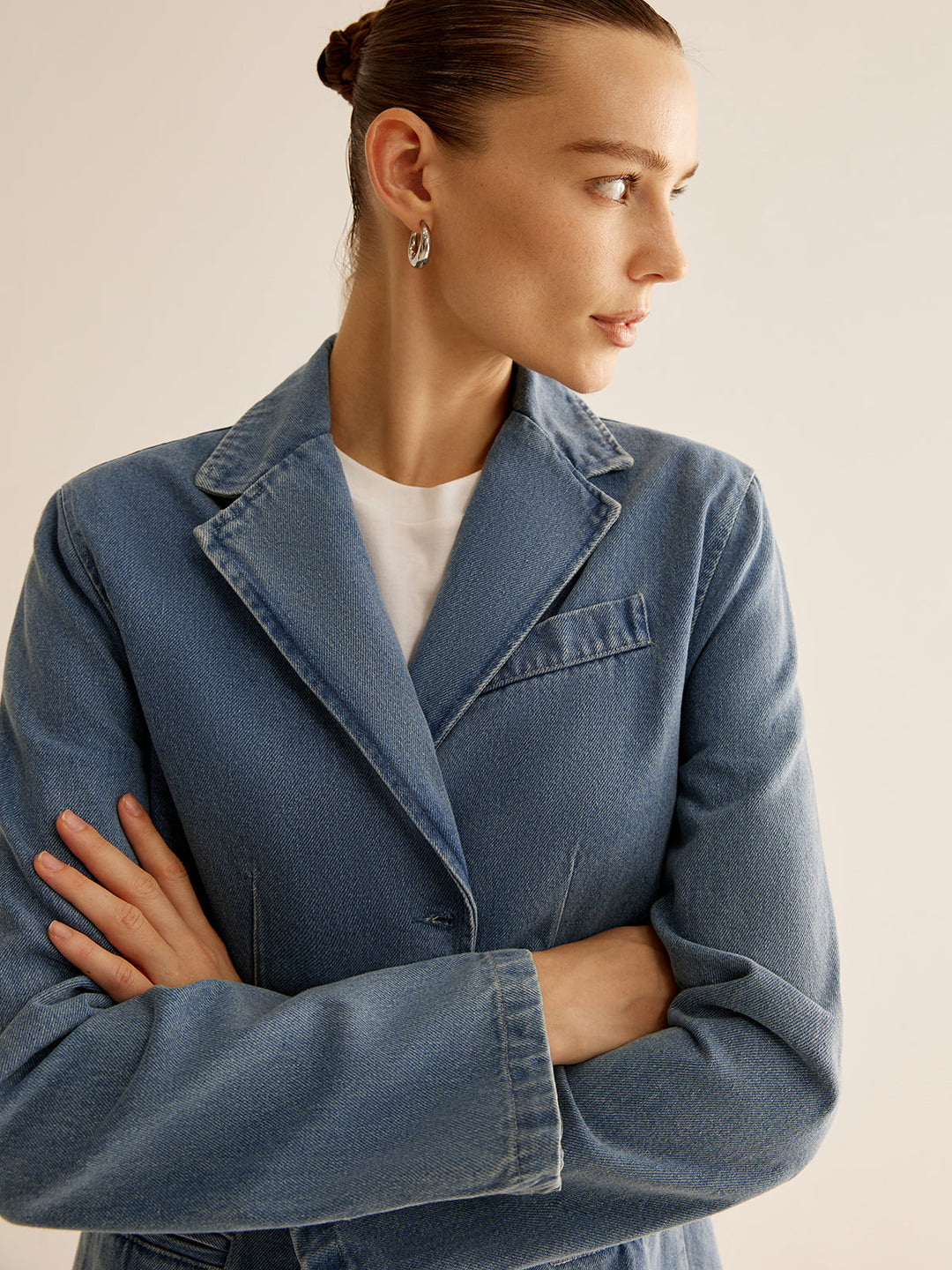 Veste Longue en Denim | 100% Coton | Style Intemporel