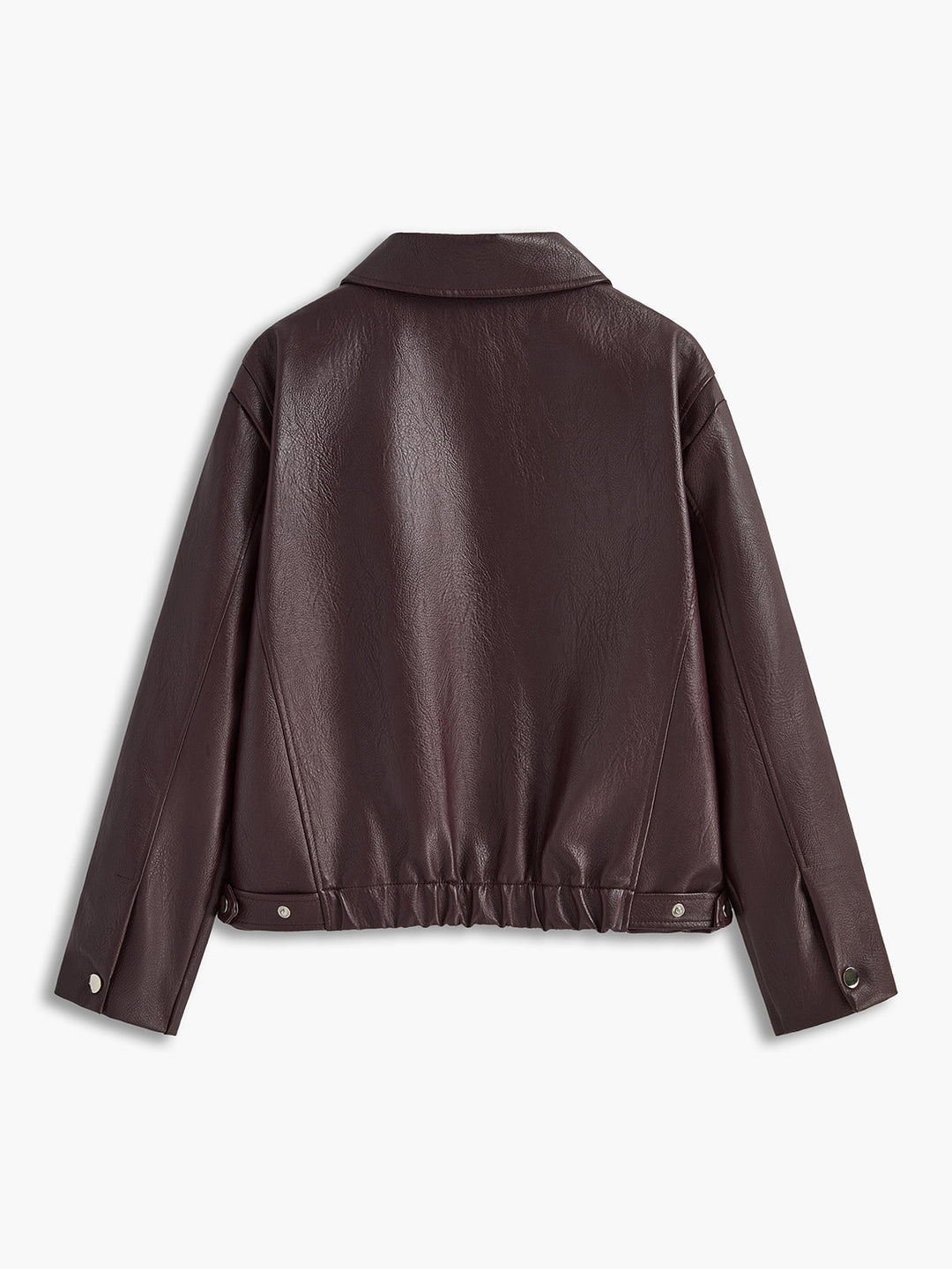 Veste Courte en Similicuir | Bordeaux | Moderne et Élégante