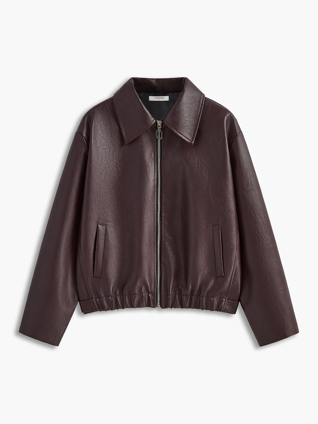 Veste Courte en Similicuir | Bordeaux | Moderne et Élégante