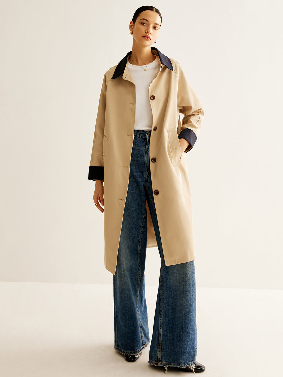 Trench-Coat Beige Classique | Élégance & Polyvalence | Style Intemporel