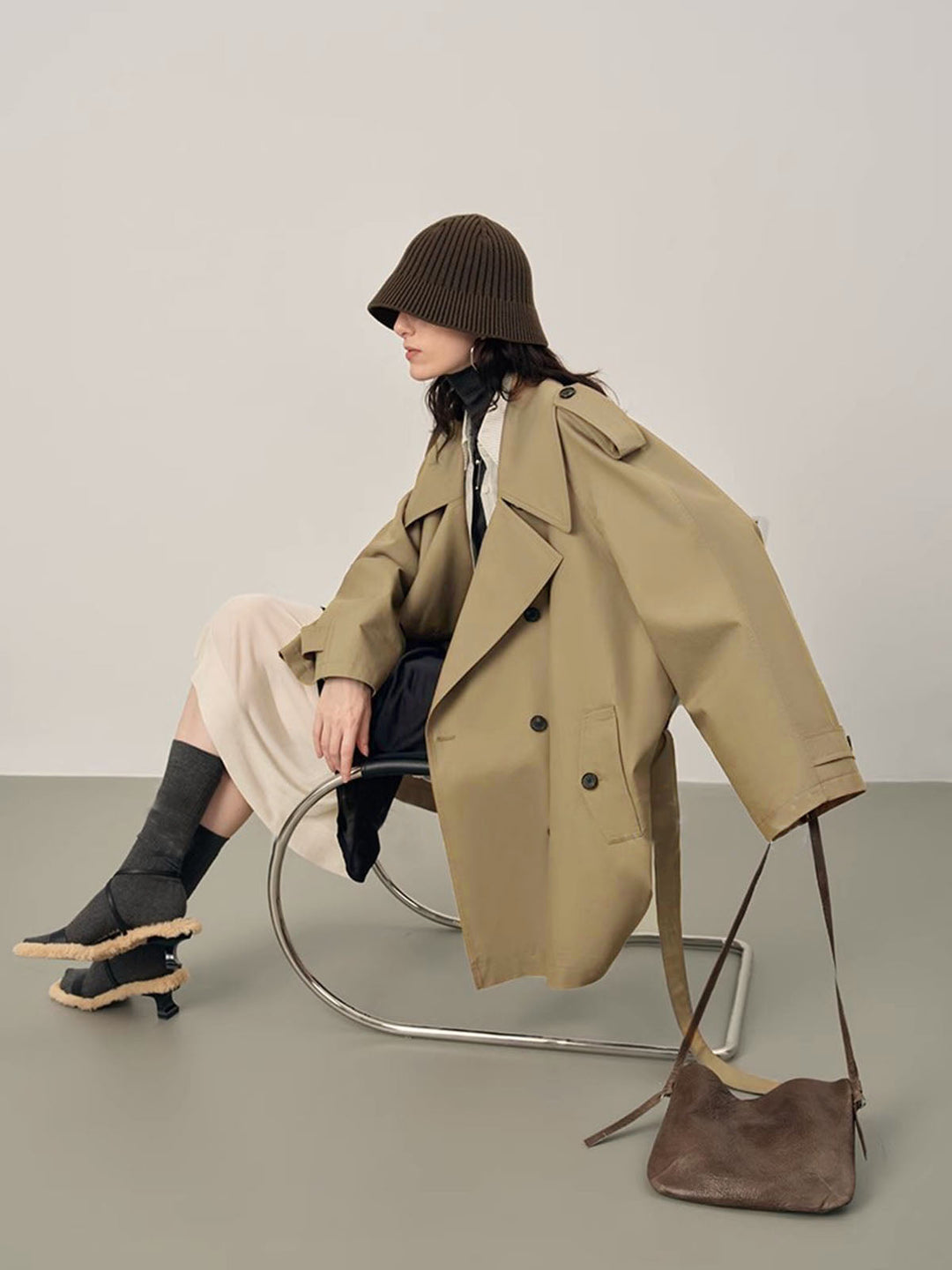 Trench Oversize Ceinturé | Beige | Élégance Intemporelle