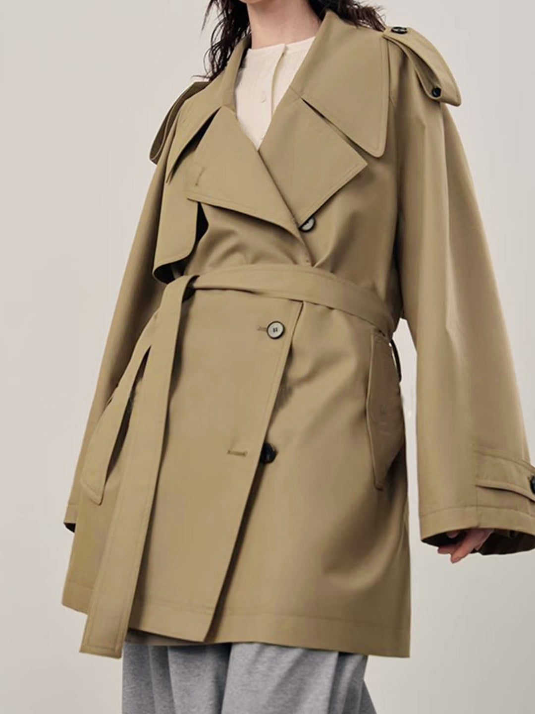 Trench Oversize Ceinturé | Beige | Élégance Intemporelle